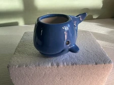 Ceramic Whale Mini Planter Or Sachet/Candle Holder Blue