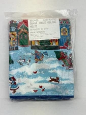 Christmas tablecloth NOS "Holiday Main Street" 58" X 84" Sharon Kessler RARE