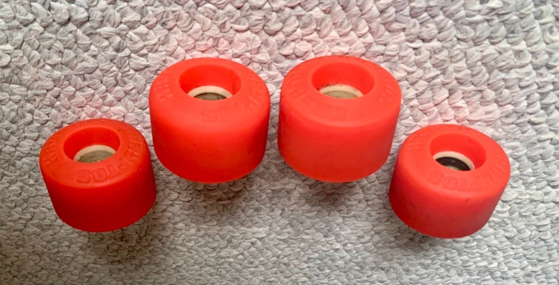 Vintage Red Kryptonics Kryptos skateboard wheels