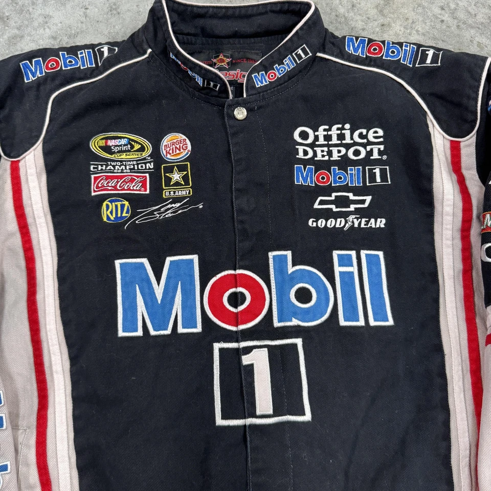 JH Design Mobil 1 Racing Jacket Mens 2XL NASCAR Sponsor Embroidered Coat - Image 3 of 4