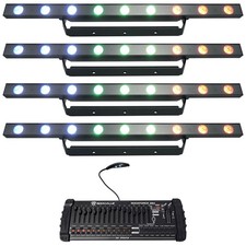 4 Chauvet DJ COLORband H9 ILS Strip Lights w/Chase Effect/Blinder DMX Controller