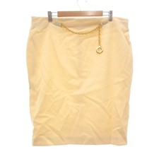 Celine Vintage Wool Knee-Length Skirt 44 Cream Women's B Condition