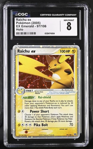 Raichu ex 2005 Pokemon EX Emerald Pop 8! CGC 8 #97