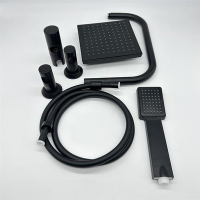EISL EASY ENERGY Duschset schwarz, Duschsystem ohne Armatur 2 in 1 mit großer Re