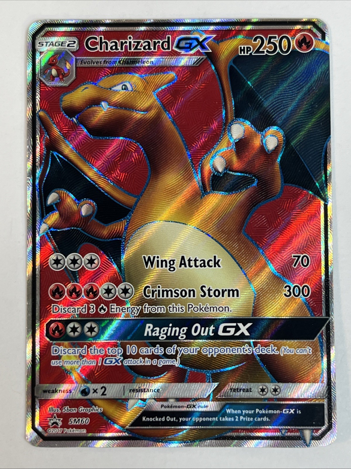 Pokémon TCG Charizard GX Full Art Holo Card SM60-SM Promos NM