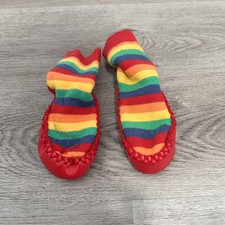 Moccasin Slipper Socks for Toddlers Rainbow 18-24 Months Warm