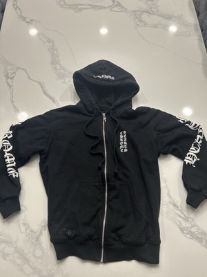 Chrome Hearts Vertical Logo Zip Up Hoodie Black | eBay