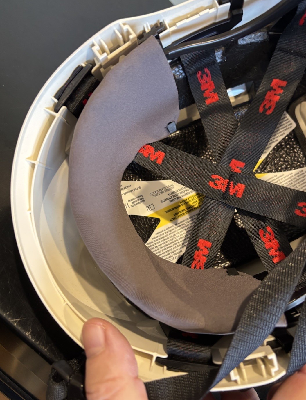 3M SecureFit Safety Helmet White X5001-ANSI Climbing Style Ratchet X5000 Size 50