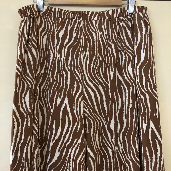 SACHA DRAKE Sz 18 Animal Print Pull-on Stretch wide leg palazzo Cropped pants