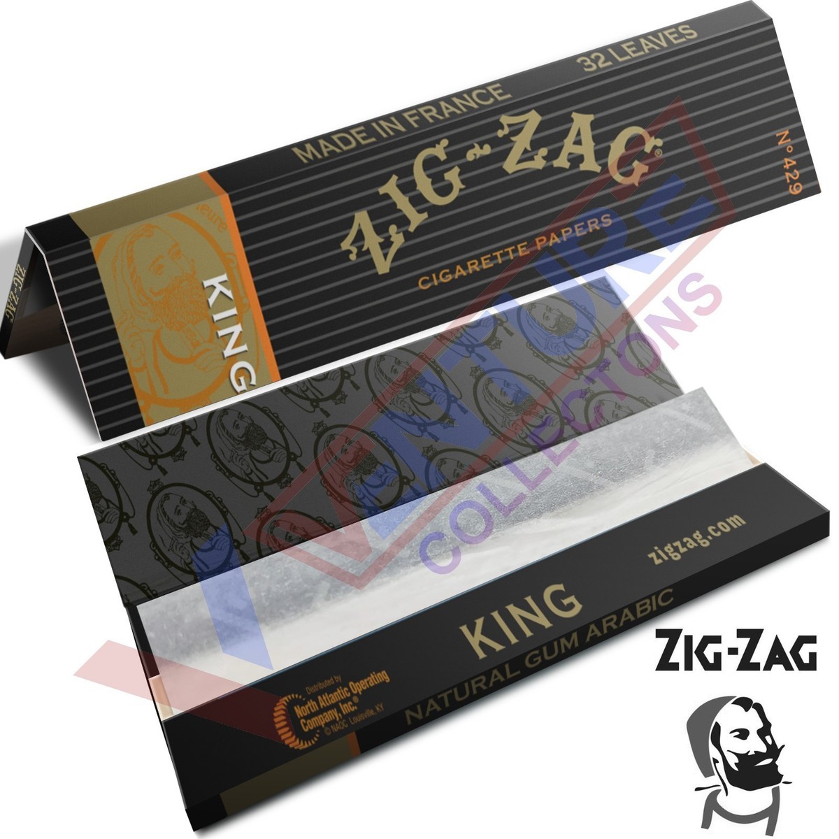 2way 折敷 & ガラスプレート 4客セット 黒　正方形　33cm Zig Zag Black King No 429 Rolling Papers 12 Booklet (32