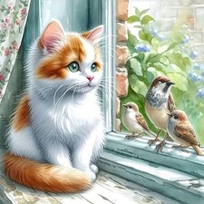 Diamond Painting Kit for Adults - Cat Diamond Art Beginners - DIY Full Diamo