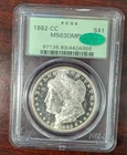1882-CC CAC PCGS MS63 DMPL OGH MORGAN SILVER DOLLAR OLD GREEN HOLDER DEEP CAMEO