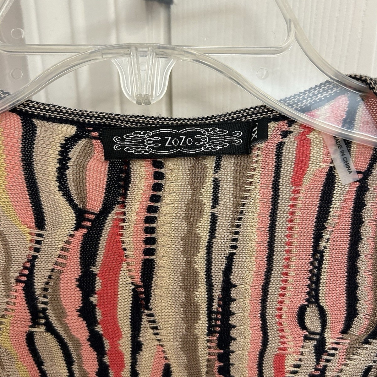 ZoZo Tunic Sweater Cardigan Multicolor Bohemian Women's Size L NWT