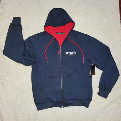 #ad NFL New England Patriots Craftsman full zip thermal Medium hoodie by Dunbrooke $79.99