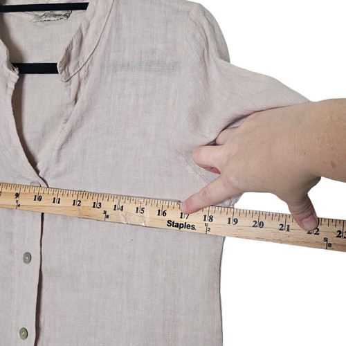 Lungo L'Arno Made In Italy Linen Tunic Top Neutral Beige Women's L Lagenlook - Picture 7 of 8