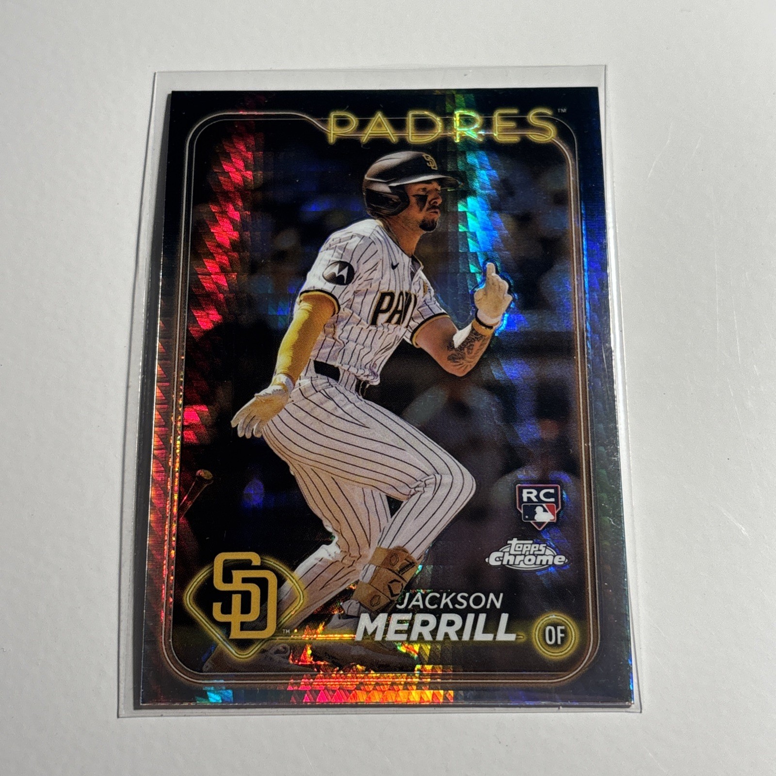 Jackson Merrill 2024 Topps Chrome Prism Refractor Rookie RC #207 Padres