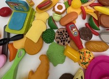 Large Kids Pretend Play Food Lot Kitchen Accessories Grocery Scale Fruit Pizza