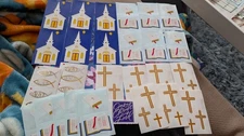 Vintage Mrs Grossmans Stickers Lot Religious Church Bible Cross Jesus