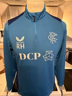 Seltenes Glasgow Rangers Player Worn Football Shirt Castore 12 Rio Hardy