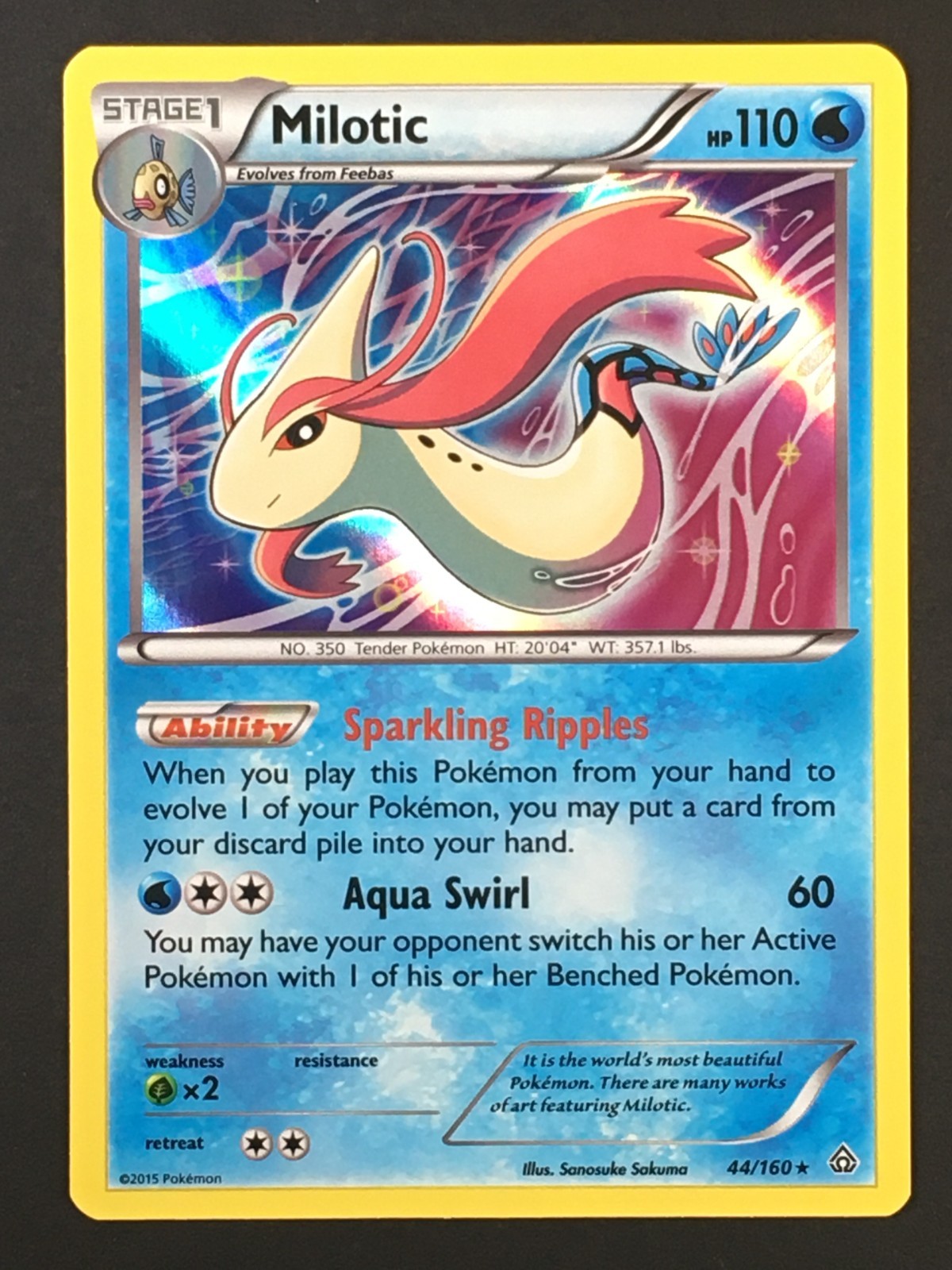 Pokemon TCG Milotic 44/160 Holo Rare XY Primal Clash NM