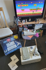 Atari XEGS in scatola + scheda, jstck, lightgun, A8picocart (++giochi) + BubbleBobble Cart, ecc