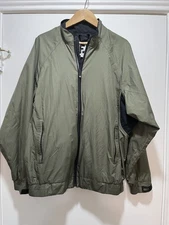 Footjoy Dry Joys Jacket Windbreaker FJ Golf VTG Full Zip Green Mens Medium