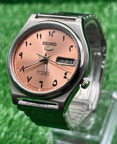 Vintage Seiko 5 Automatic || Pink Dial || Men's Vintage Watch || 17 Jewels