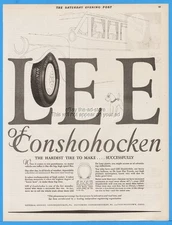 1929 Lee of Conshohocken PA Motor Car Automobile Tires Youngstown OH Hardest Ad