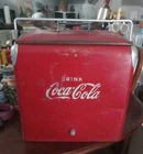 Vintage 1960's Double-sided Coca-Cola Cooler Ice Chest Red/White  17"x15"x12"
