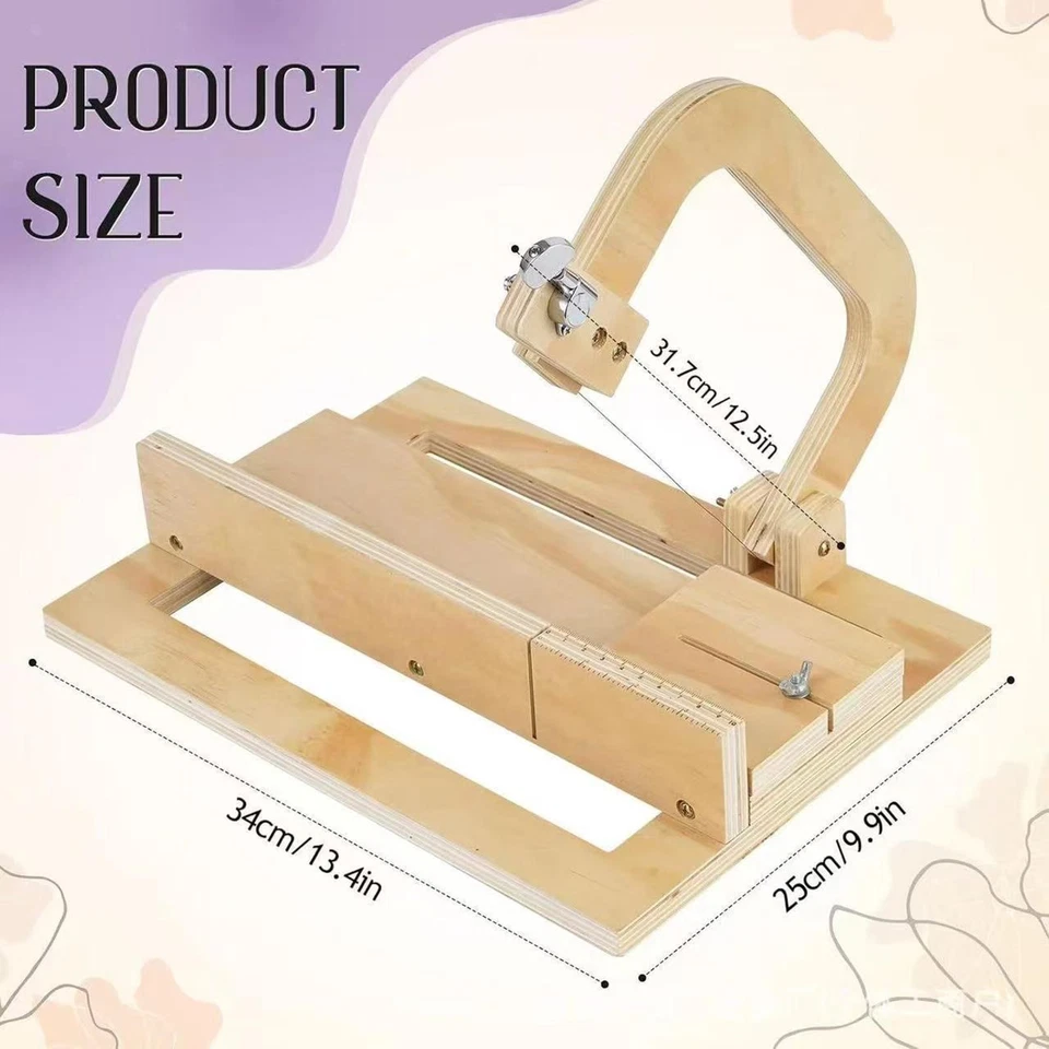 Wooden Soap Cutter Adjustable Restaurant Baking Use Wire Slicer Cutting Tool - image 2 of 4