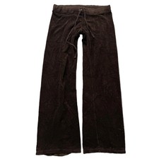 90s Juicy Couture Women's Brown Terrycloth Flared Track Pant Loungewear Size S