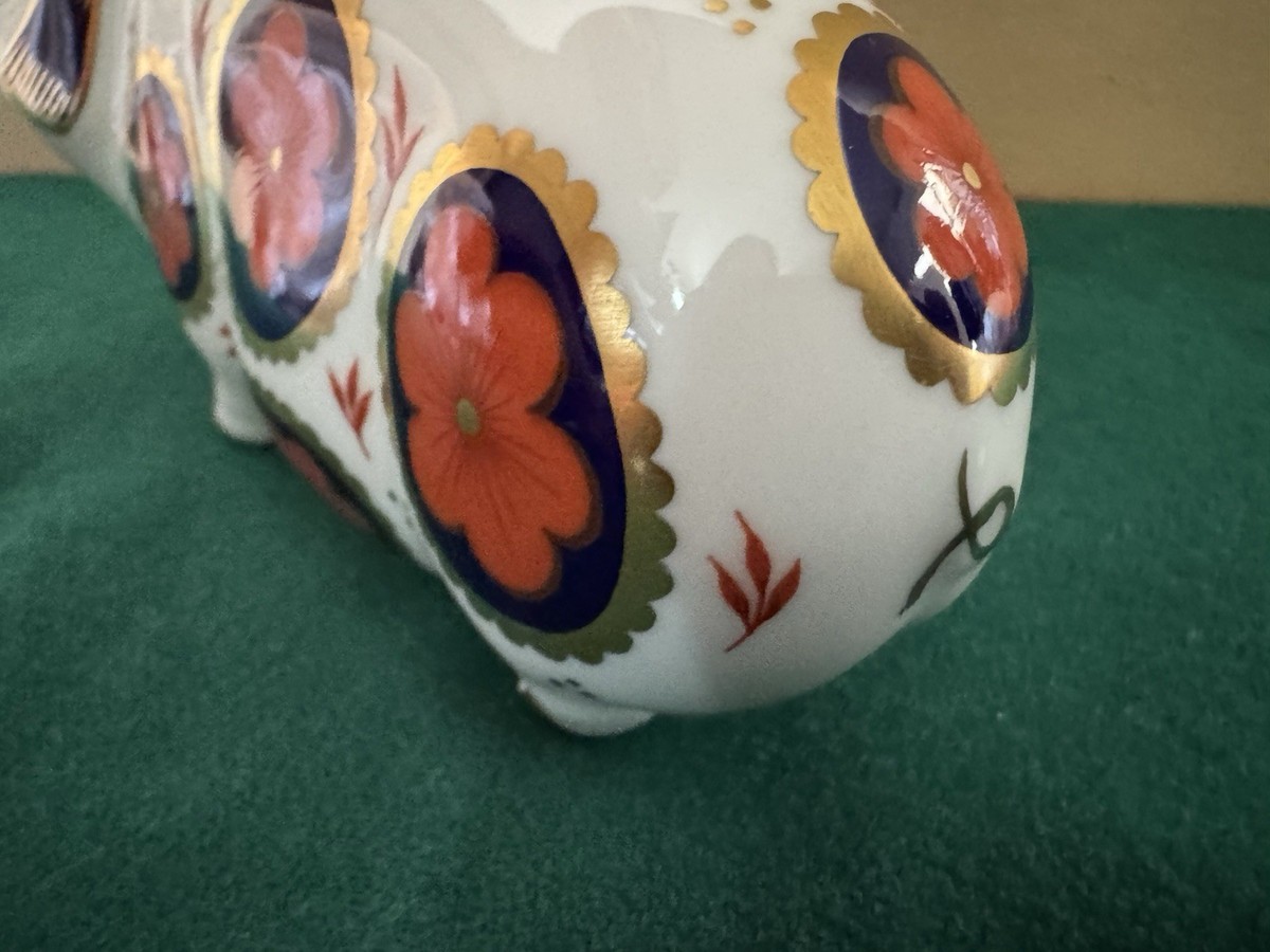 Royal Crown Derby Bone China Imari style Pig Paperweight | eBay UK