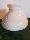 VTG. Hobnail White Milk Glass Hurricane Shade 6"Tall & 7.5W Table Lamp Globe EUC