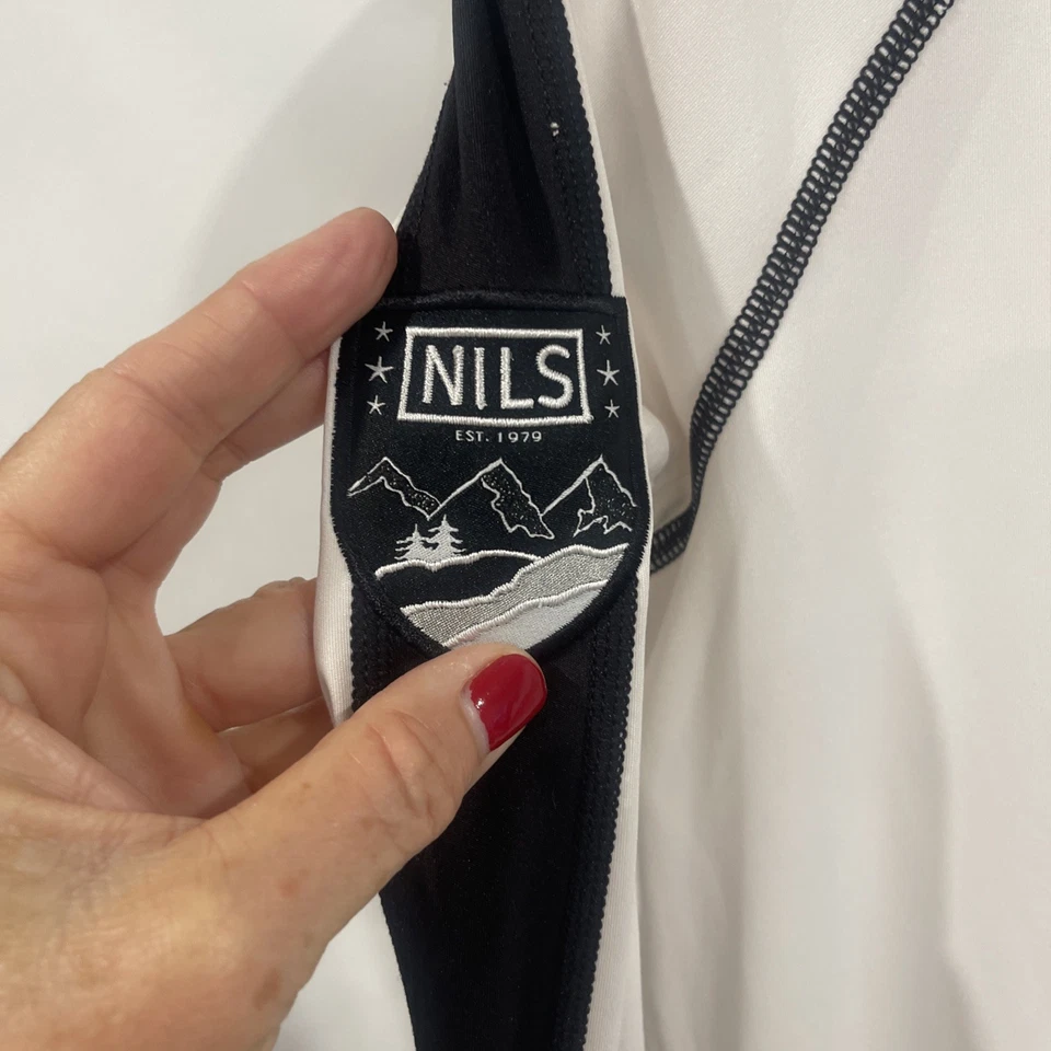 Pulôver feminino NILS M 3/4 com zíper branco manga longa esqui neve esqui snowboard esquiador - Imagem 3 de 4