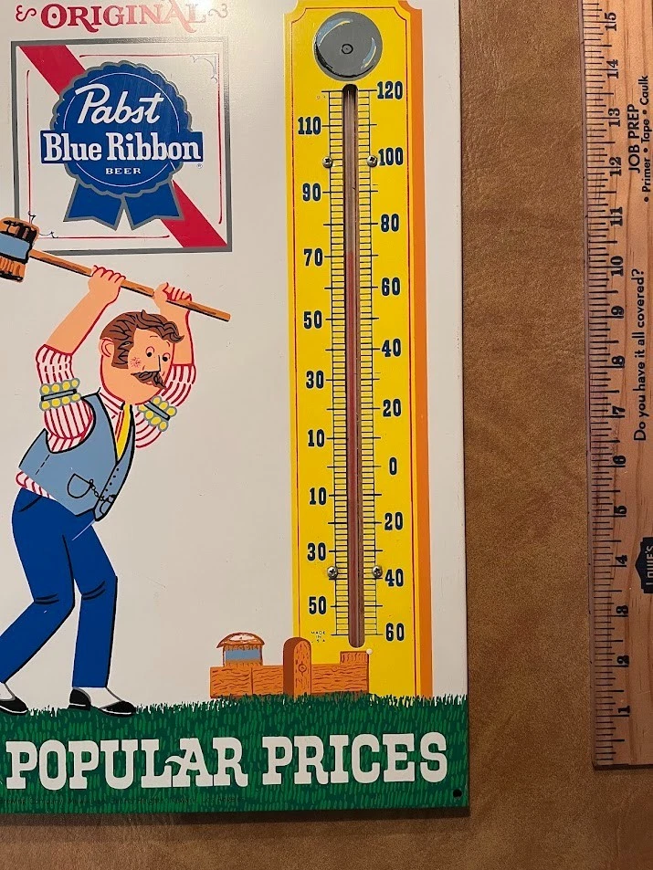 Vintage Pabst Blue Ribbon Thermometer Press Sign Co-St. Louis, MO U.S.A. - Image 4 of 4