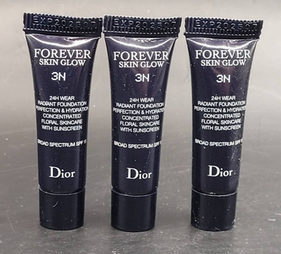 3X DIOR FOREVER SKIN GLOW 24H WEAR RADIANT FOUNDATION 3N SPF 15