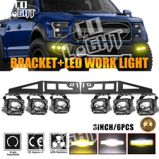 For Ford F150 Raptor 2017-2020 6PCS 40W LED Fog Lights Lamps + Brackets Kit