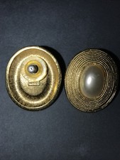 Napier Vintage Faux Pearl Gold Tone Oval Pierced EARRINGS PRISTINE