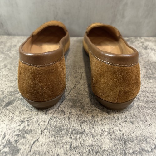 Zapatos mocasines sin cordones de gamuza marrón suave para mujer talla 8,5 M punta redonda - Imagen 4 de 10
