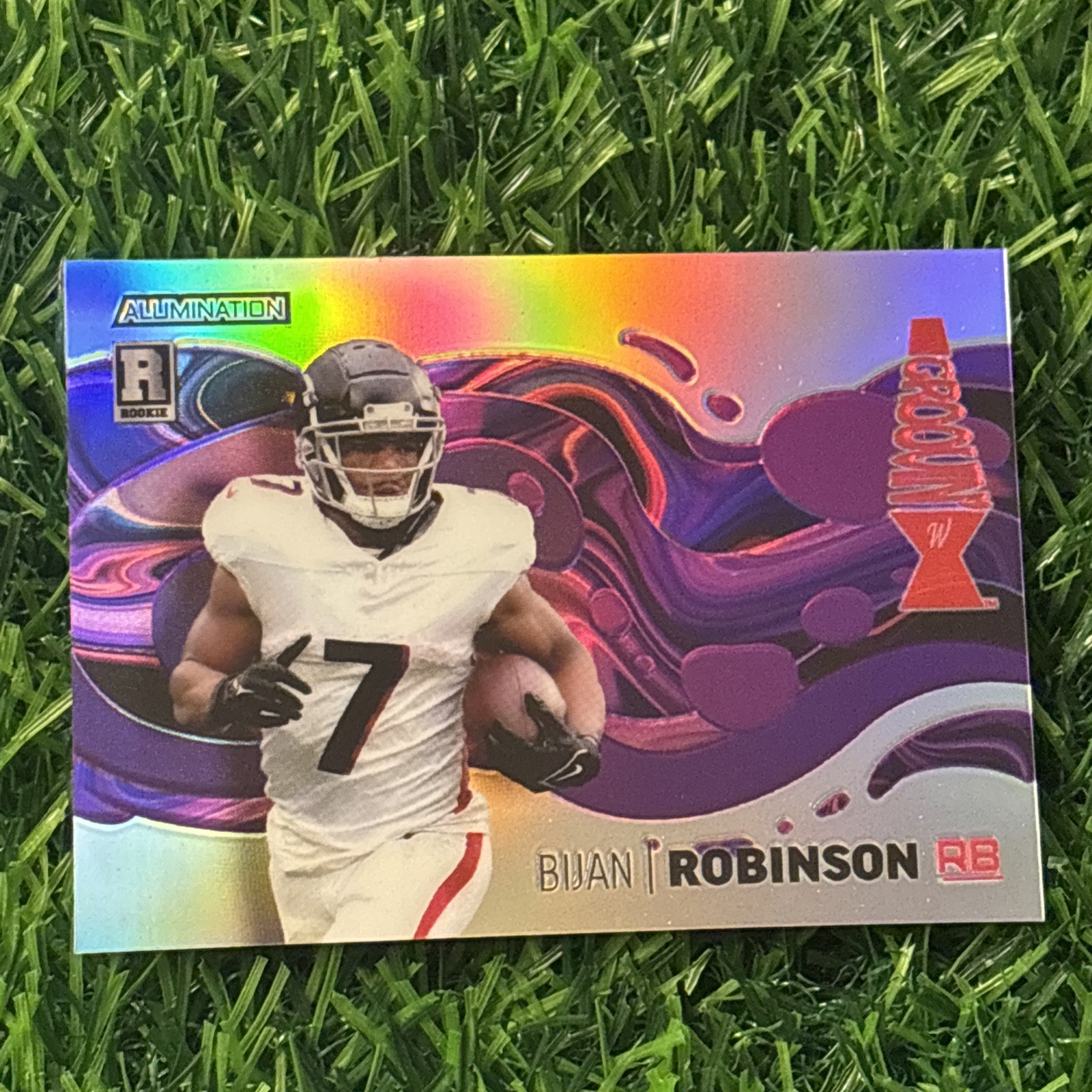 Bijan Robinson Wild Card Alumination Rookie Edition Groovin' #AGBR Rainbow-Purple