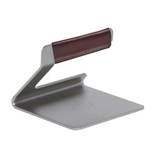 Cookware - Stainless Steel Grill Press - Removable Leather Handle Cover -