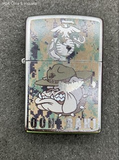 Zippo USMC Marine Corps Bulldog Ooh Rah Lighter 2019 Damaged Enamel