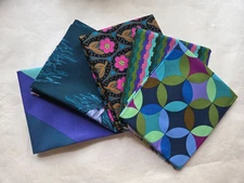 5 Fat Quarters - Blue Anna Maria FQ 18 x 22 Cotton Quilting Fabric Version 2