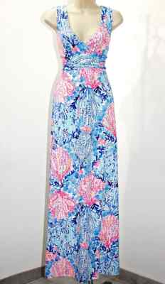 LILLY PULITZER Sway With Me Resort White Sea Shell SLOANE Maxi Dress M 8/10 NEW