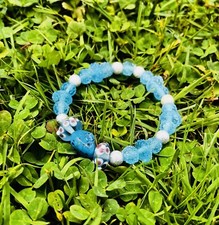 Aqua Glass Beaded Bracelet