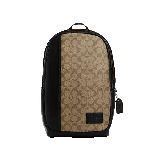 Aime Leon Dore Nylon Unisphere Logo Patch Backpack Beige Book Bag