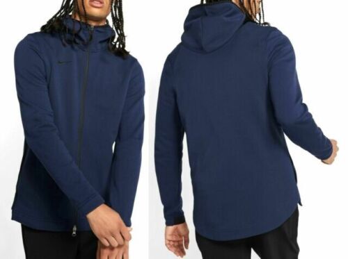 Nike Dri Fit Showtime Fleece Hooded Jacket Navy Black Sz Medium 930561 419 - Picture 2 of 2