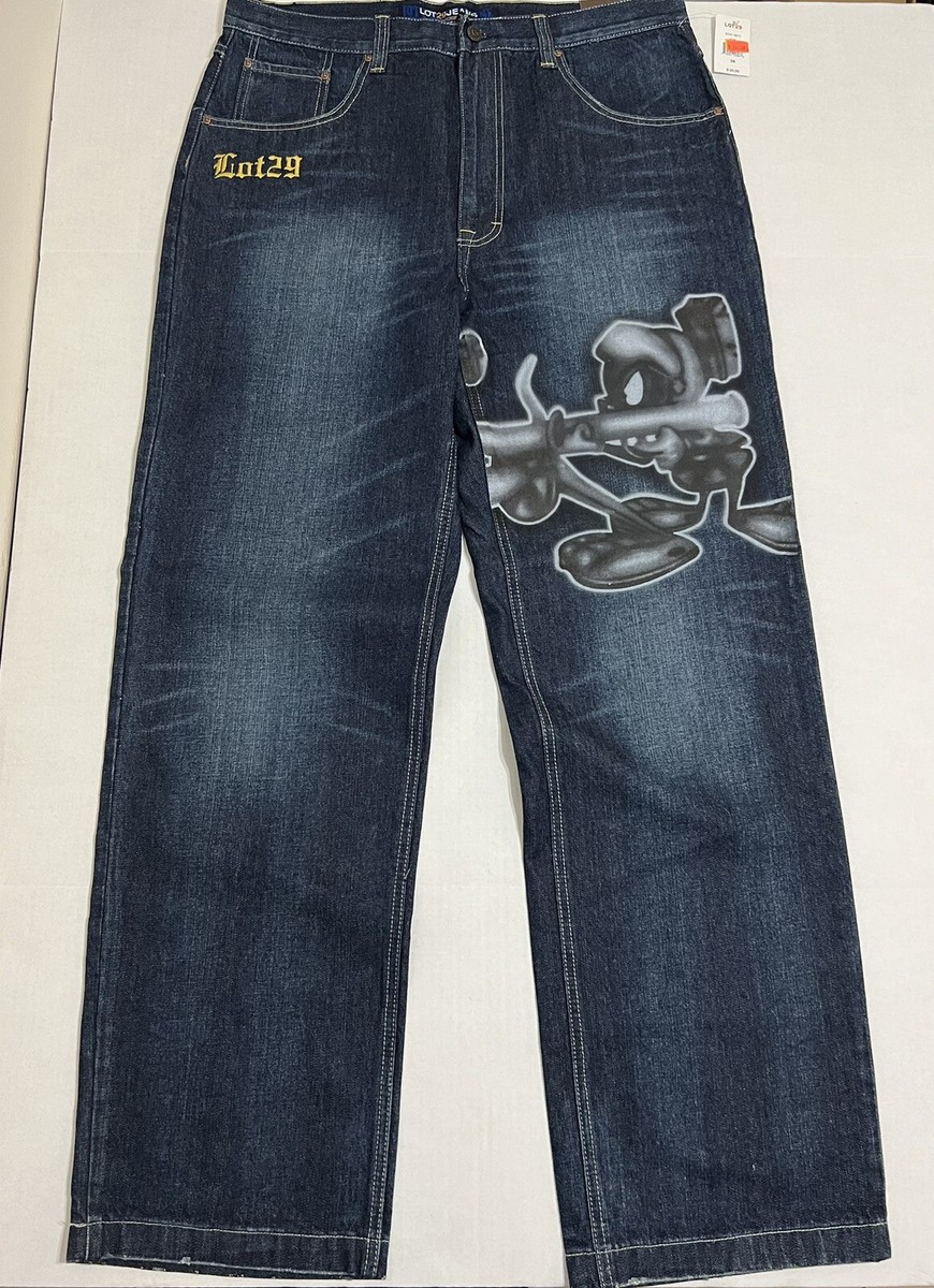 LOT 29 Luxe Marvin The Martian Blue Denim Jeans Mens 36x34 New