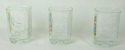 McDonalds 2000 Walt Disney World Celebration 3PC Set Square Glasses Mickey Mouse - Picture 3 of 12