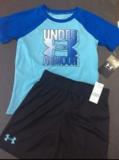 Under Armour Boys Big Logo Short Sleeve Tee  Shorts Set Size 6